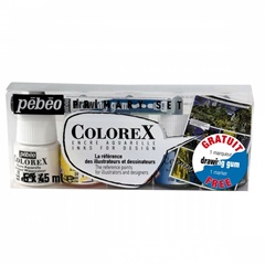 Akvarel mastilo Colorex Pebeo - osnovni set 5 x 45 ml