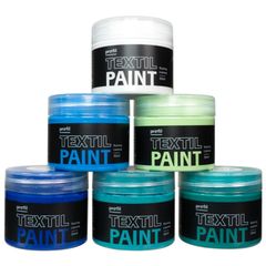 Set boja za tamni tekstil Profil - Plava Laguna 6 x 50 ml