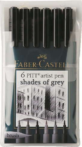 Flomasteri Art Pen PITT - set 6 nijansi sive