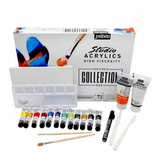 Akrilne boje Pebeo Studio acrylics Box sa dodacima - 23 dela