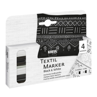 Markeri za tekstil Black and White 4 kom - KREUL