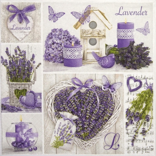 Salvete za dekupaž Lavender Collage - 1 kom