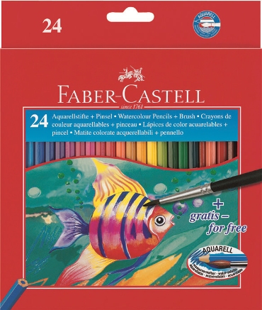 Akvarelne drvene bojice akvarelne set - 24 boje - papirna kutija