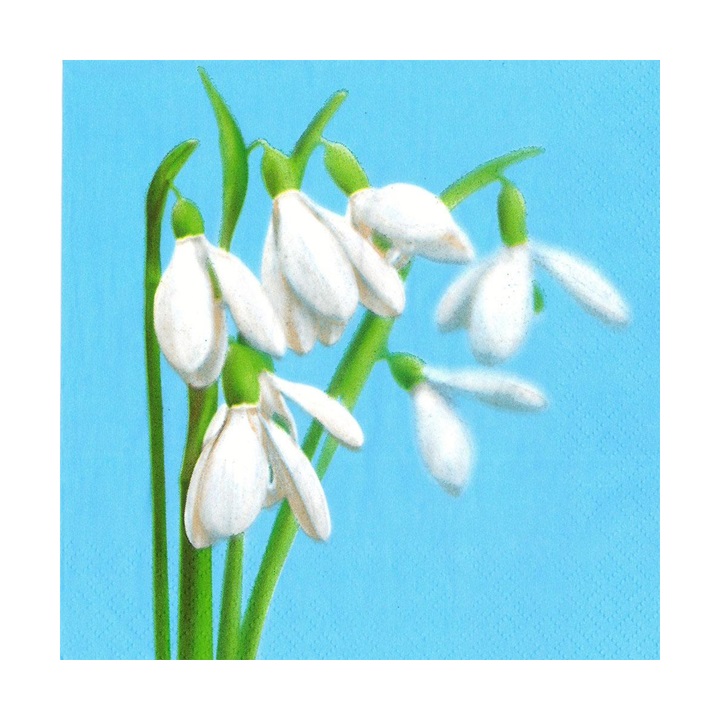 Salveta za dekupaž - Cvet visibaba - 1 komad - SLWI006601
