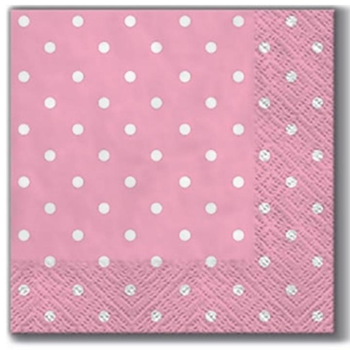 Salvete za dekupaž Coctail Pink Dots - 1 komad