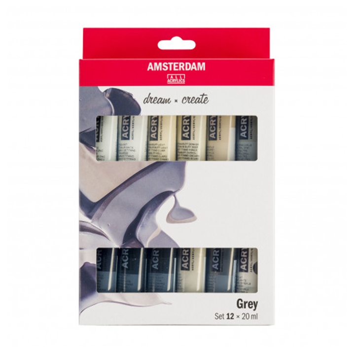 Set akrilnih boja AMSTERDAM dream and create Grey 12 x 20 ml