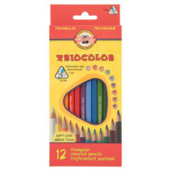 Trouglaste pastelne olovke u lakovanom omotu KOH-I-NOOR - 12 kom