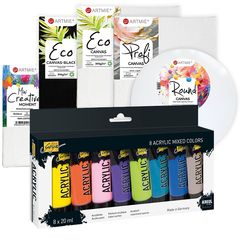 Veliki set mini platna i set akrilnih boja Solo Goja